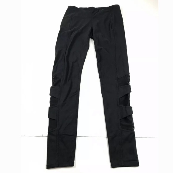 Athleta High Rise Black Mesh Tight Leggings SZ S - Picture 1 of 5